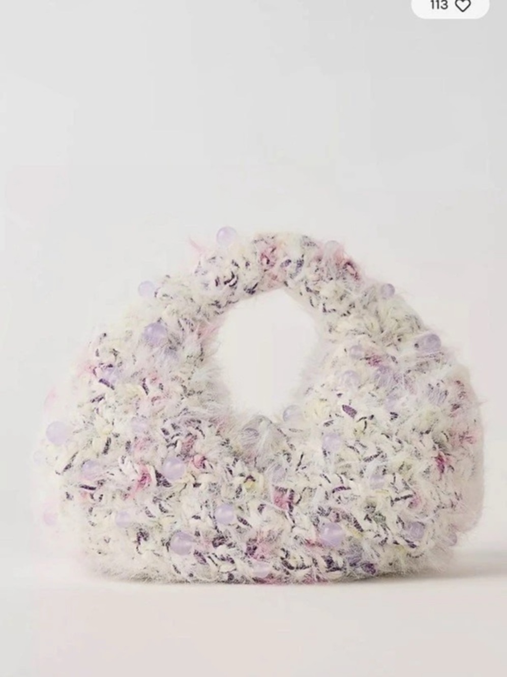 Free People Fuzzy Shoulder Bag in Purple & White Like New